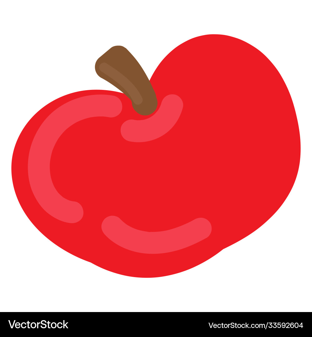 Cute red apple color element simple drawing Cute red apple color element simple drawing vector image