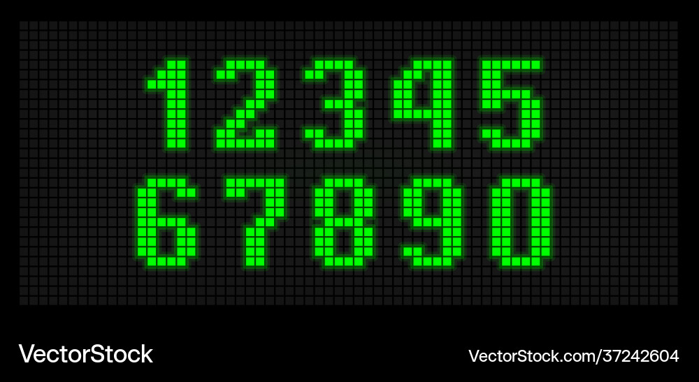 Digital Numbers - Calculator Display Vector Image