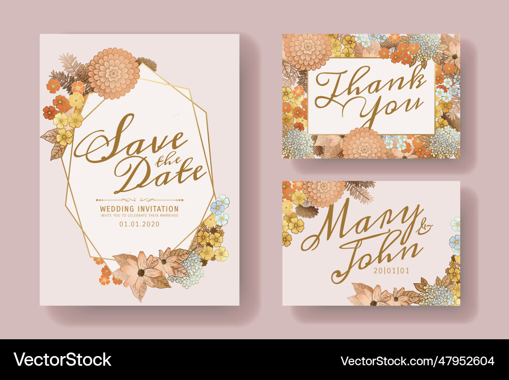 Elegant save the date template vector image