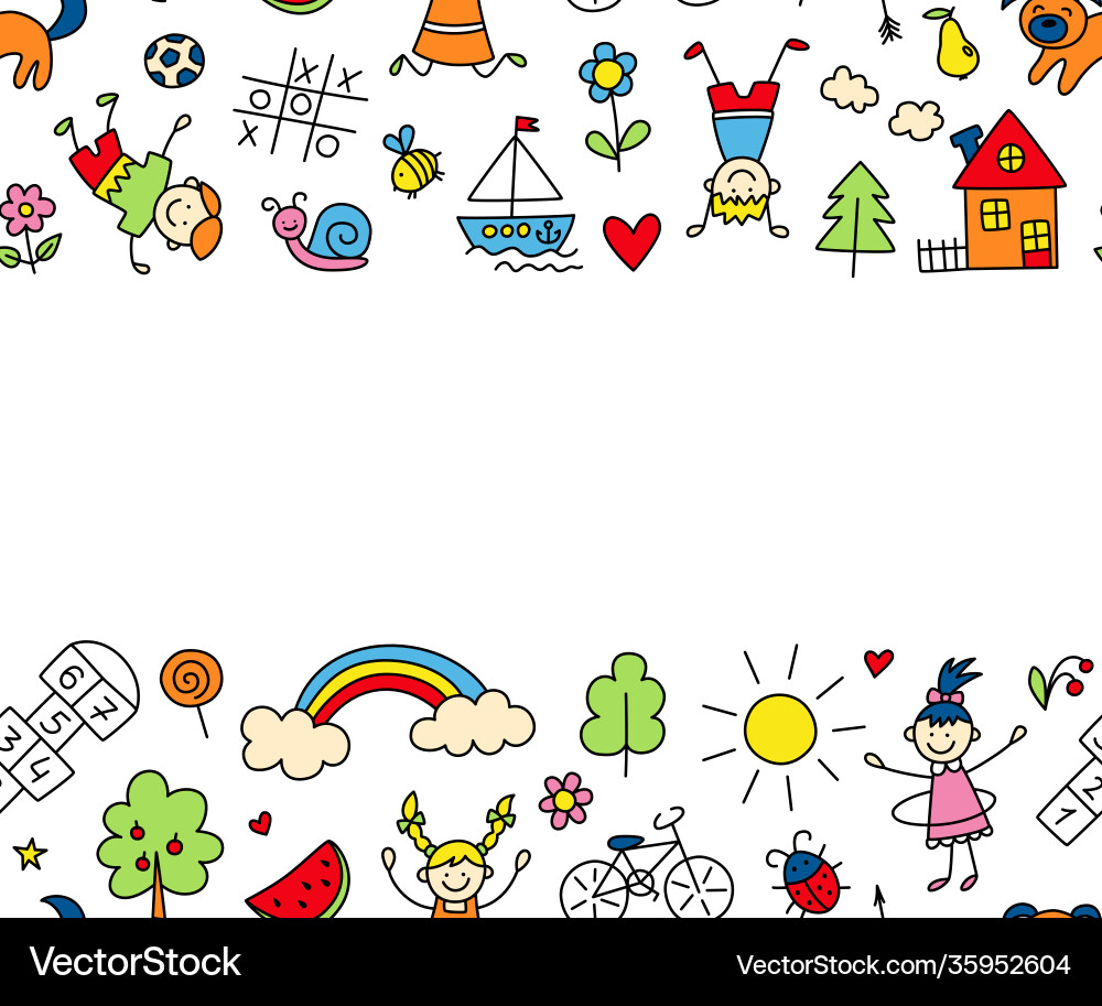 Happy children in summer park funny small kids Happy children in summer park funny small kids vector image