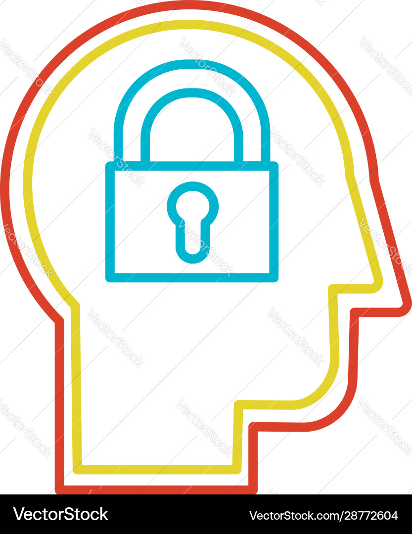 Introvert personality thin line flat icon Introvert personality thin line flat icon vector image