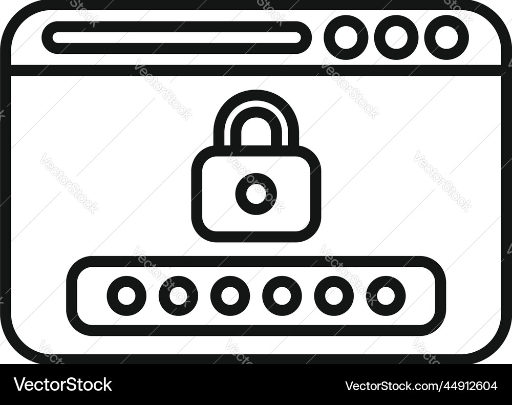 Lock interface icon outline internet Lock interface icon outline internet vector image