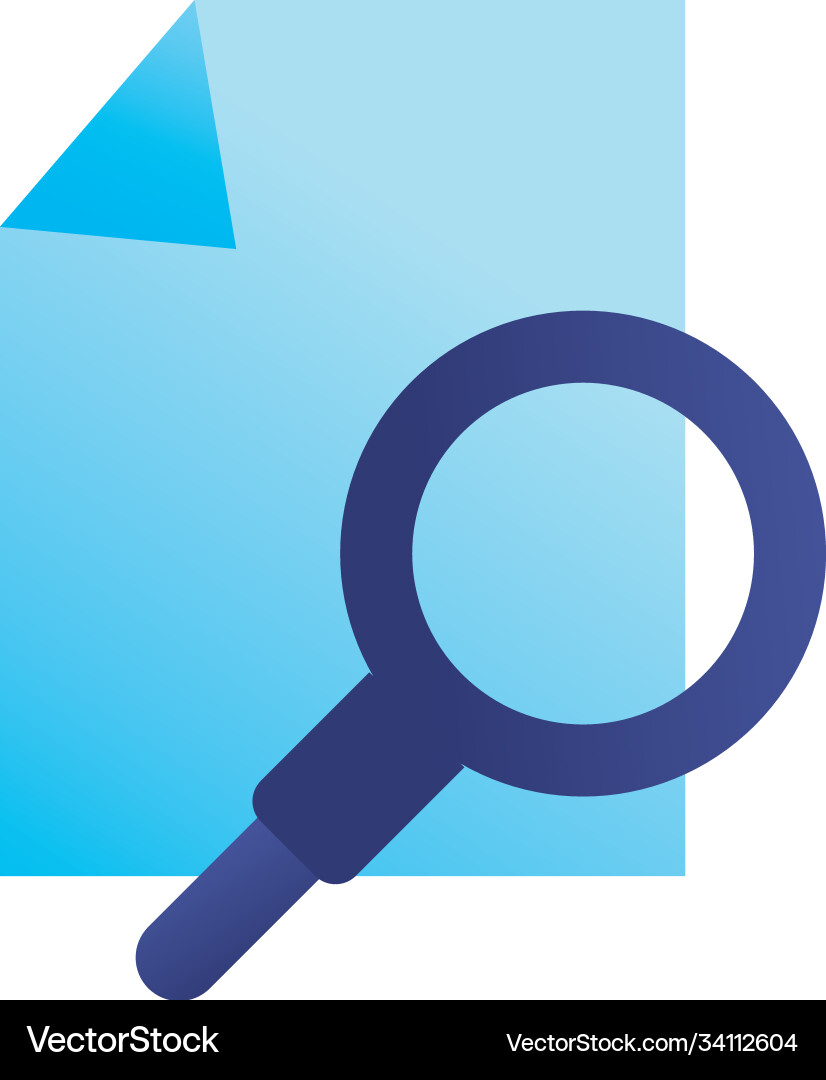 Lupe with document gradient style icon Lupe with document gradient style icon vector image