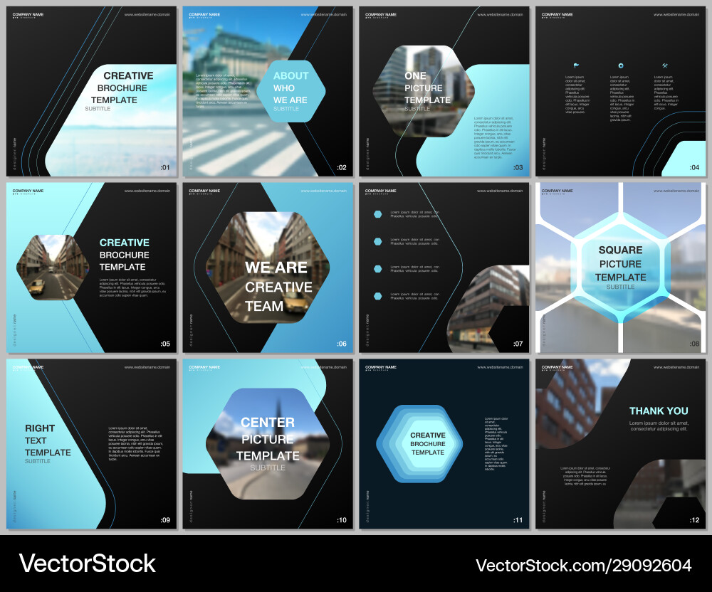 Minimal brochure templates with hexagonal design Minimal brochure templates with hexagonal design Vector Image
