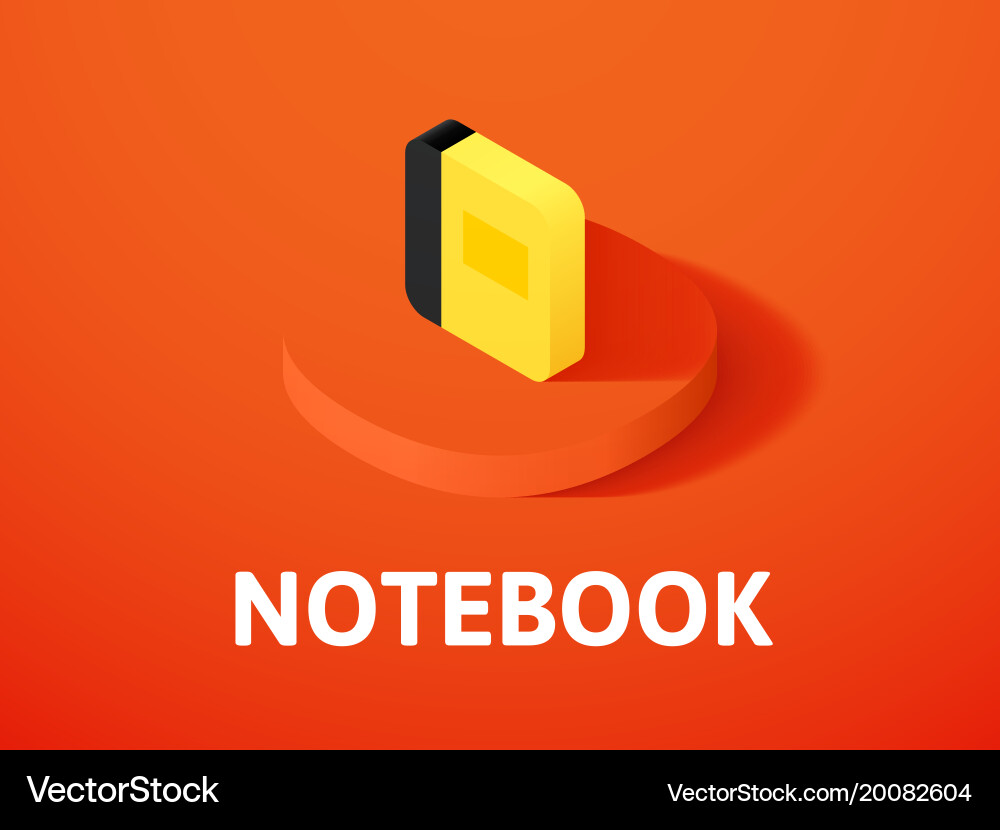 Notebook isometric icon isolated on color vector image