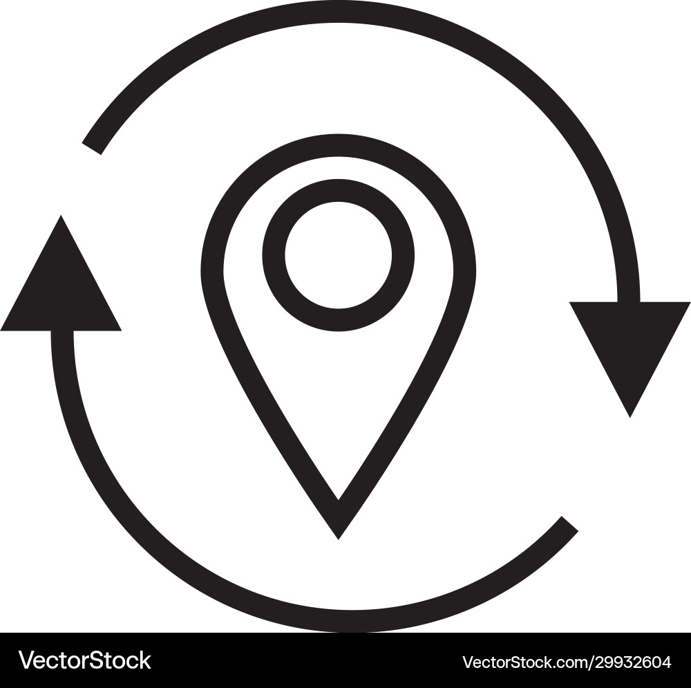 Pin pointer location with arrow around line style Vector Image