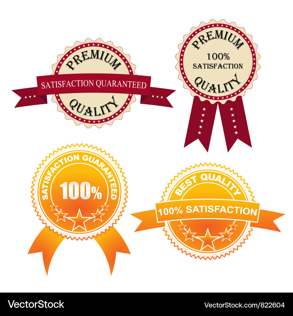 Retro Quality Labels - Set Vector Image