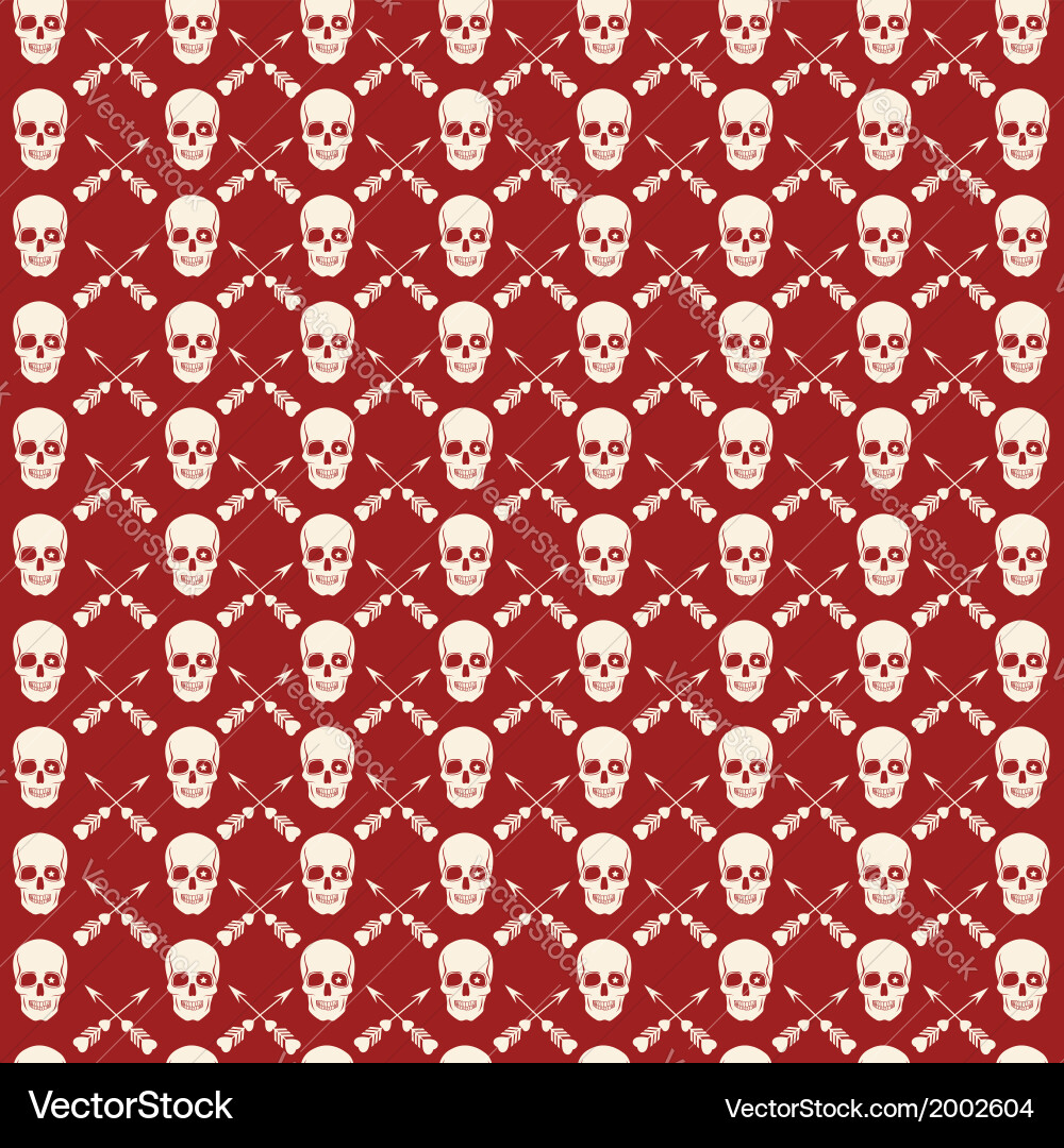 Seamless pattern with skulls vector image