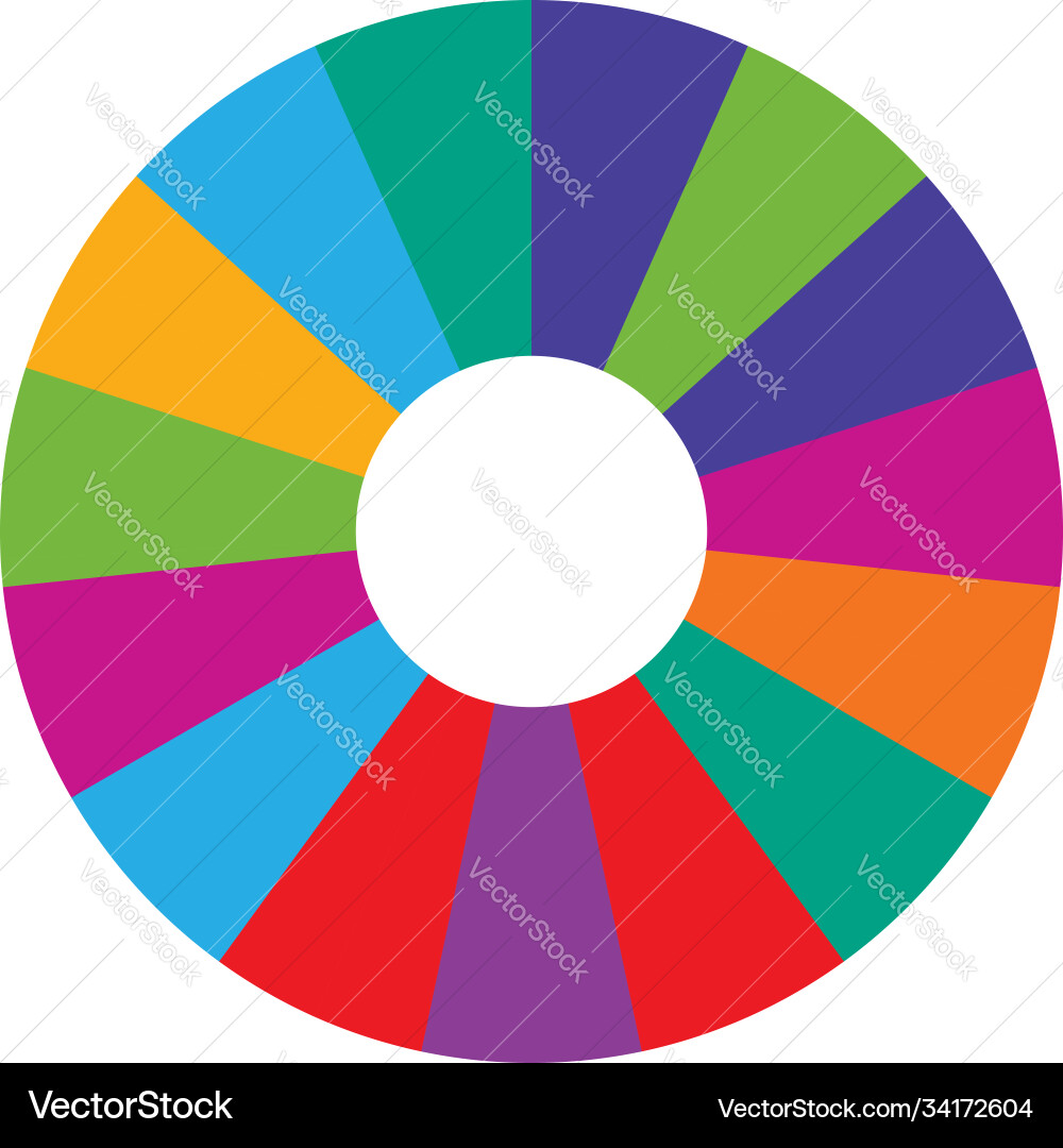Segmented circles from 2 to 20 parts circular Segmented circles from 2 to 20 parts circular vector image