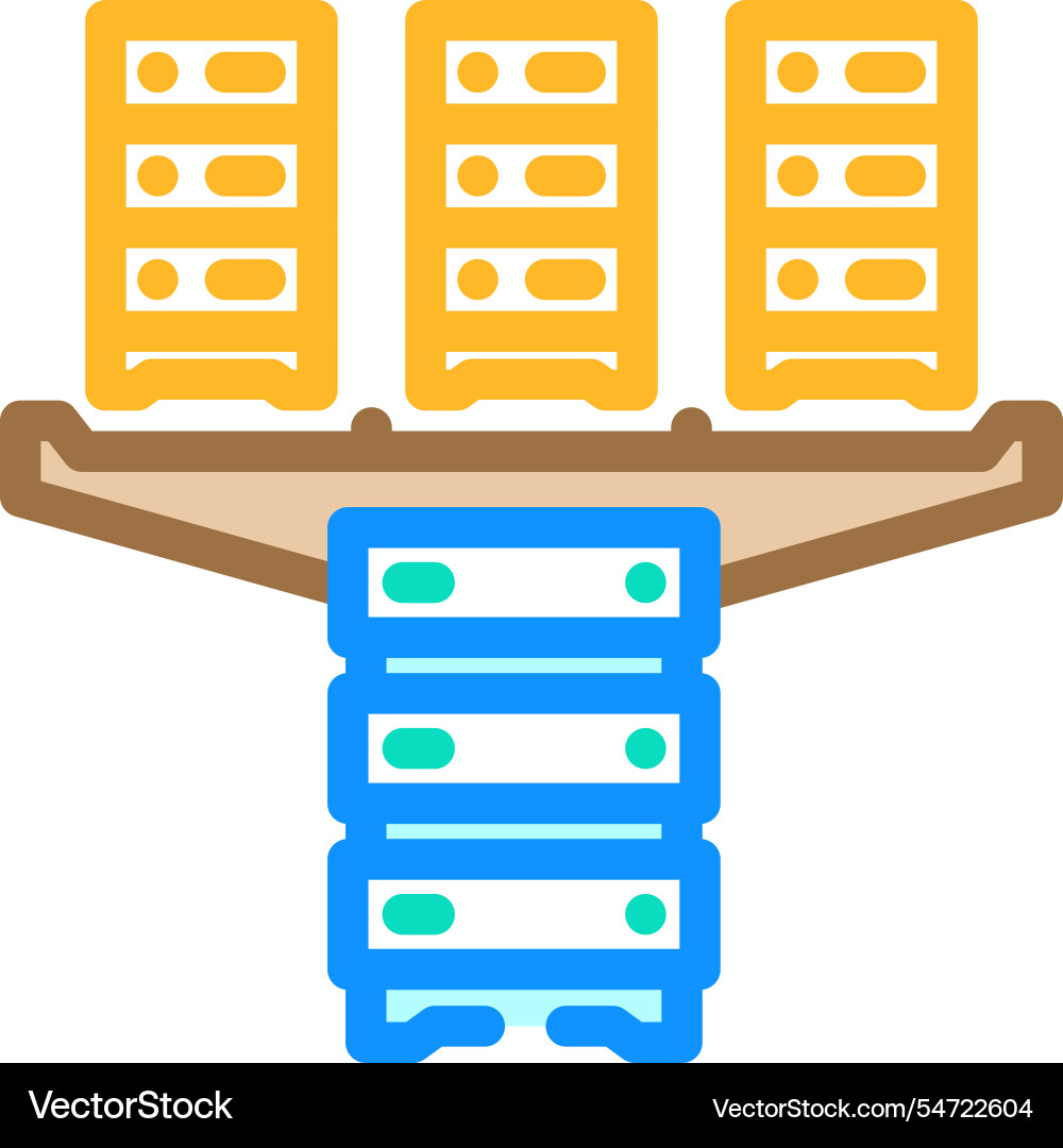 Server virtualization data center color icon Server virtualization data center color icon vector image