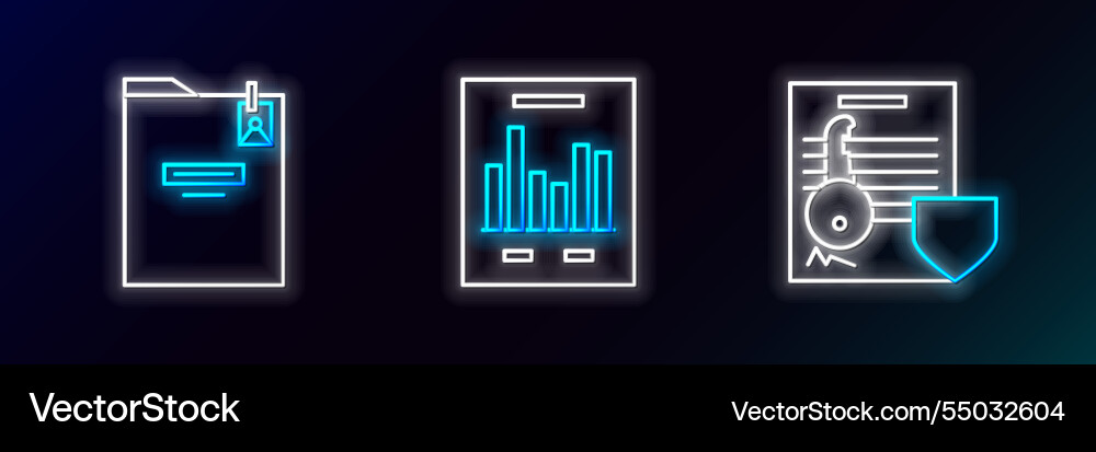 Set line document with key shield personal Set line document with key shield personal vector image