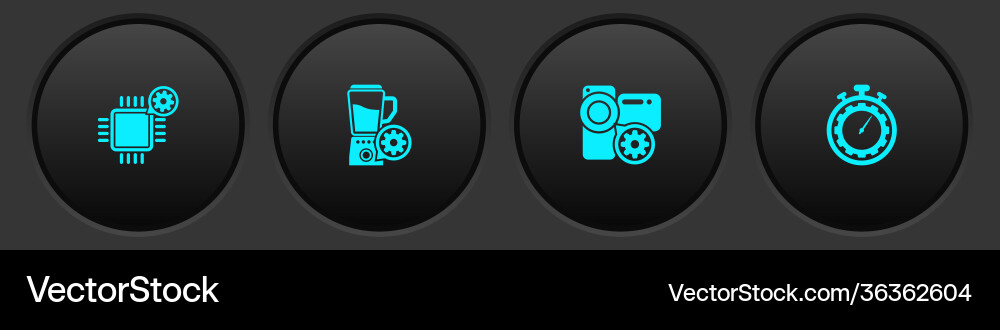 Set processor setting blender with bowl video Set processor setting blender with bowl video Vector Image