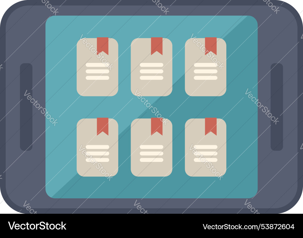 Smartphone displaying files with bookmarks Vector Image