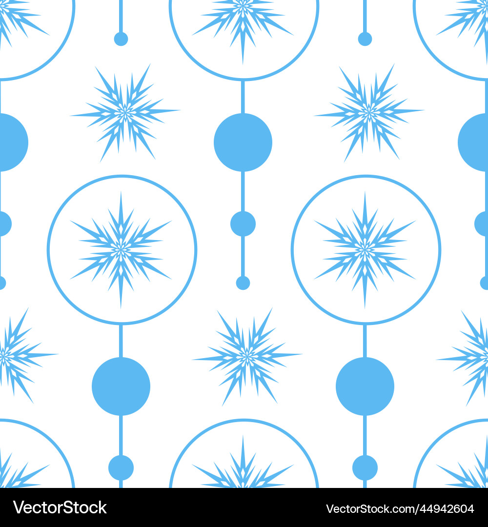 Snowflake on white background seamless pattern Snowflake on white background seamless pattern vector image