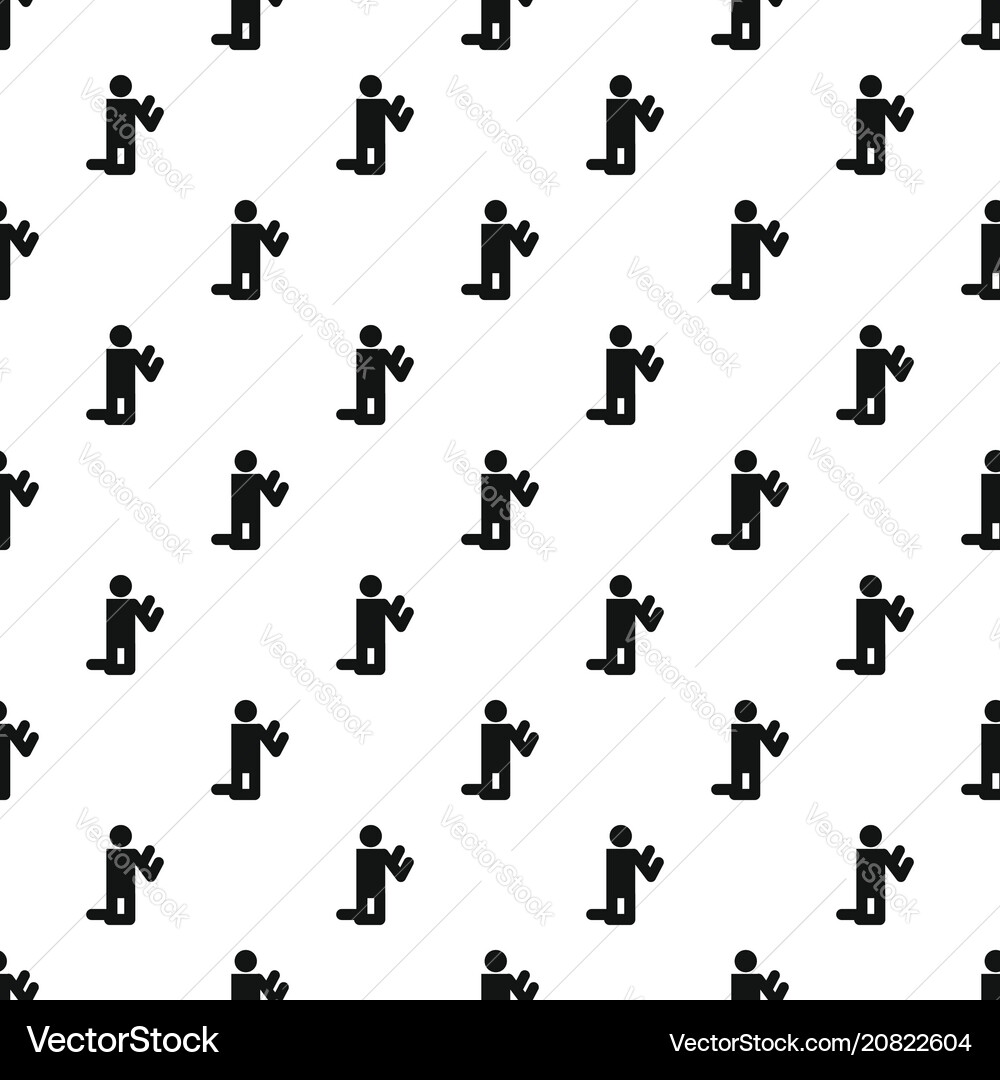 Stick figure stickman pattern seamless Vector Image