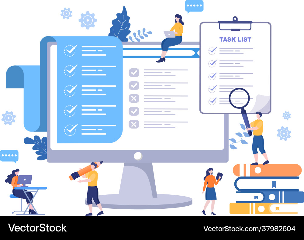 Task list to do time management work Vector Image
