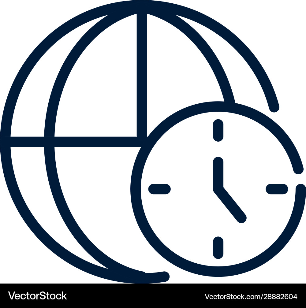 Time world clock linear design Vector Image