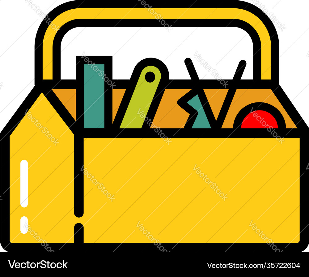 Toolbox with Tools Icon Vector Image