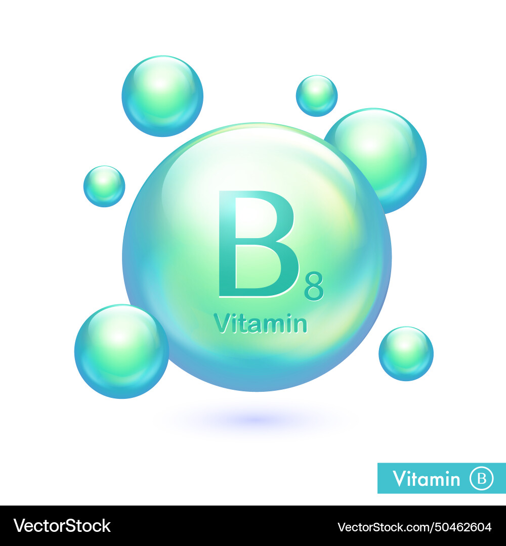 Vitamin b8 icon inositol drop pill capsule Vector Image