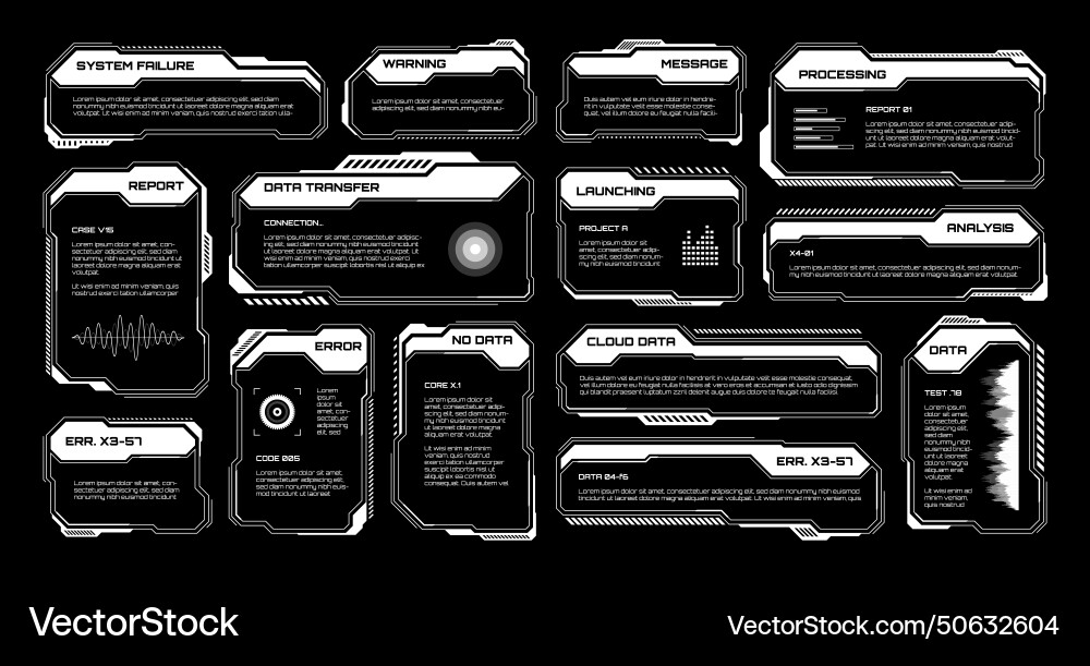White futuristic hud ui elements sci-fi user White futuristic hud ui elements sci-fi user vector image