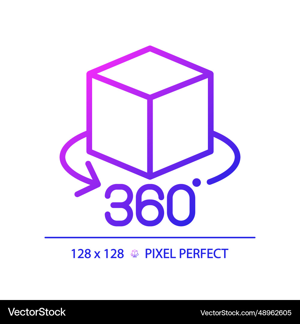 2d thin linear gradient vr 360 icon vector image