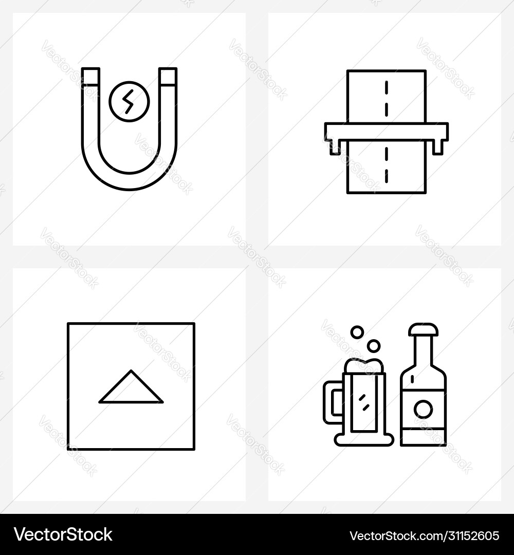 4 universal line icons for web and mobile vector image