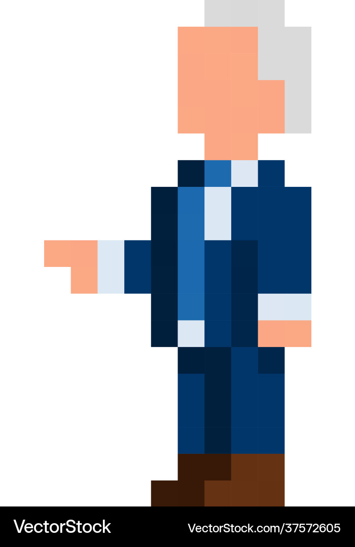8-bit Pixelated President vector image