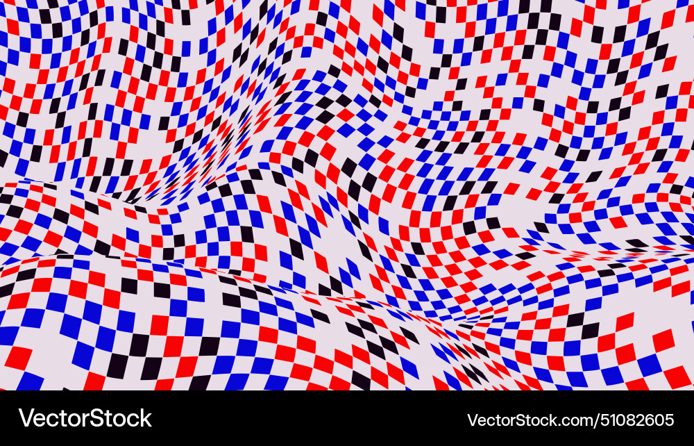 Abstract checkerboard pattern with warped effect Vector Image
