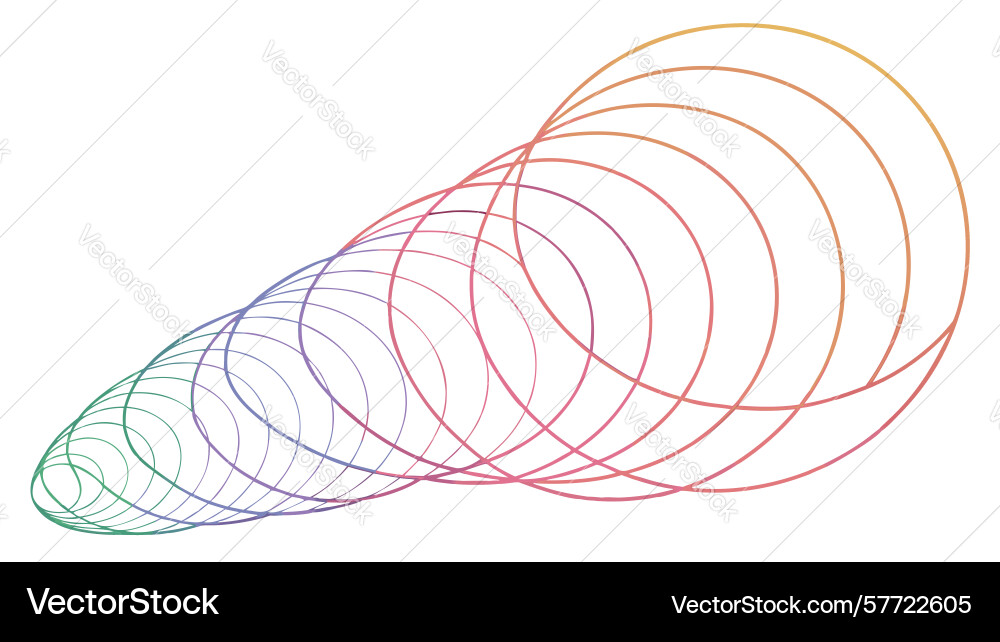 Abstract spiraling circles dynamic pattern vector image