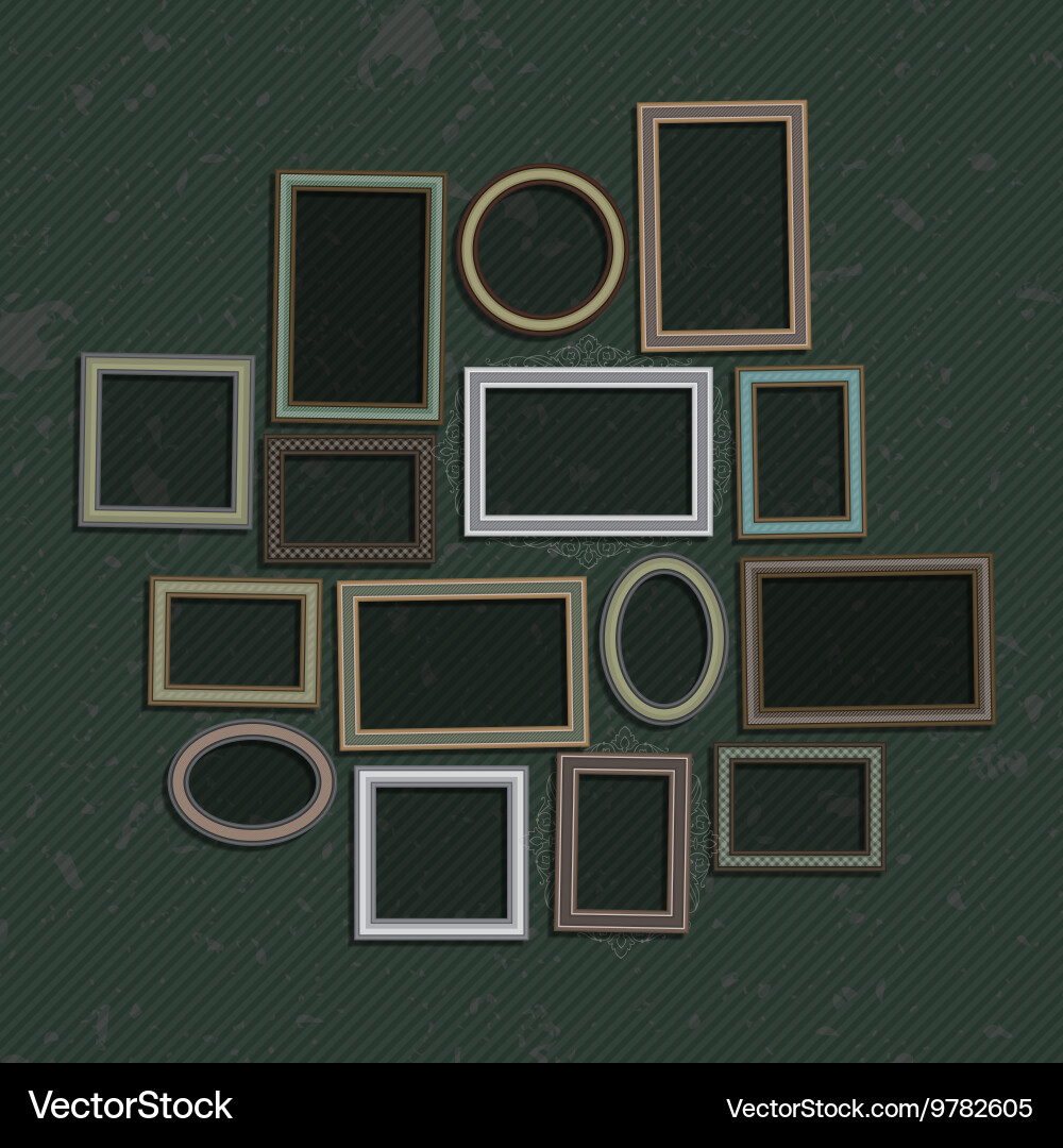 Big set picture frame vector image