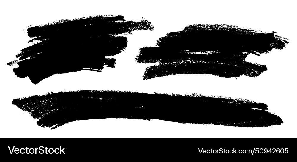 Brush strokes rectangular painted objects vector image