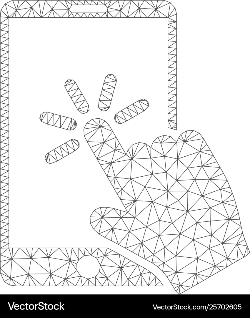 Click smartphone polygonal frame mesh Click smartphone polygonal frame mesh vector image