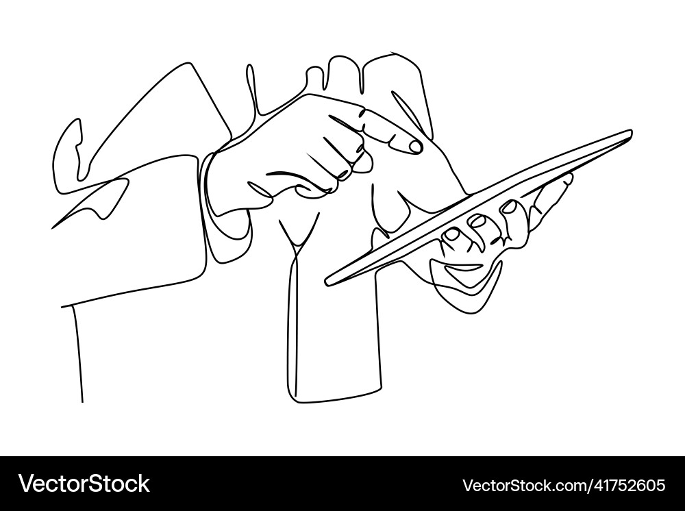 Continuous single line drawing of a close up man Continuous single line drawing of a close up man vector image