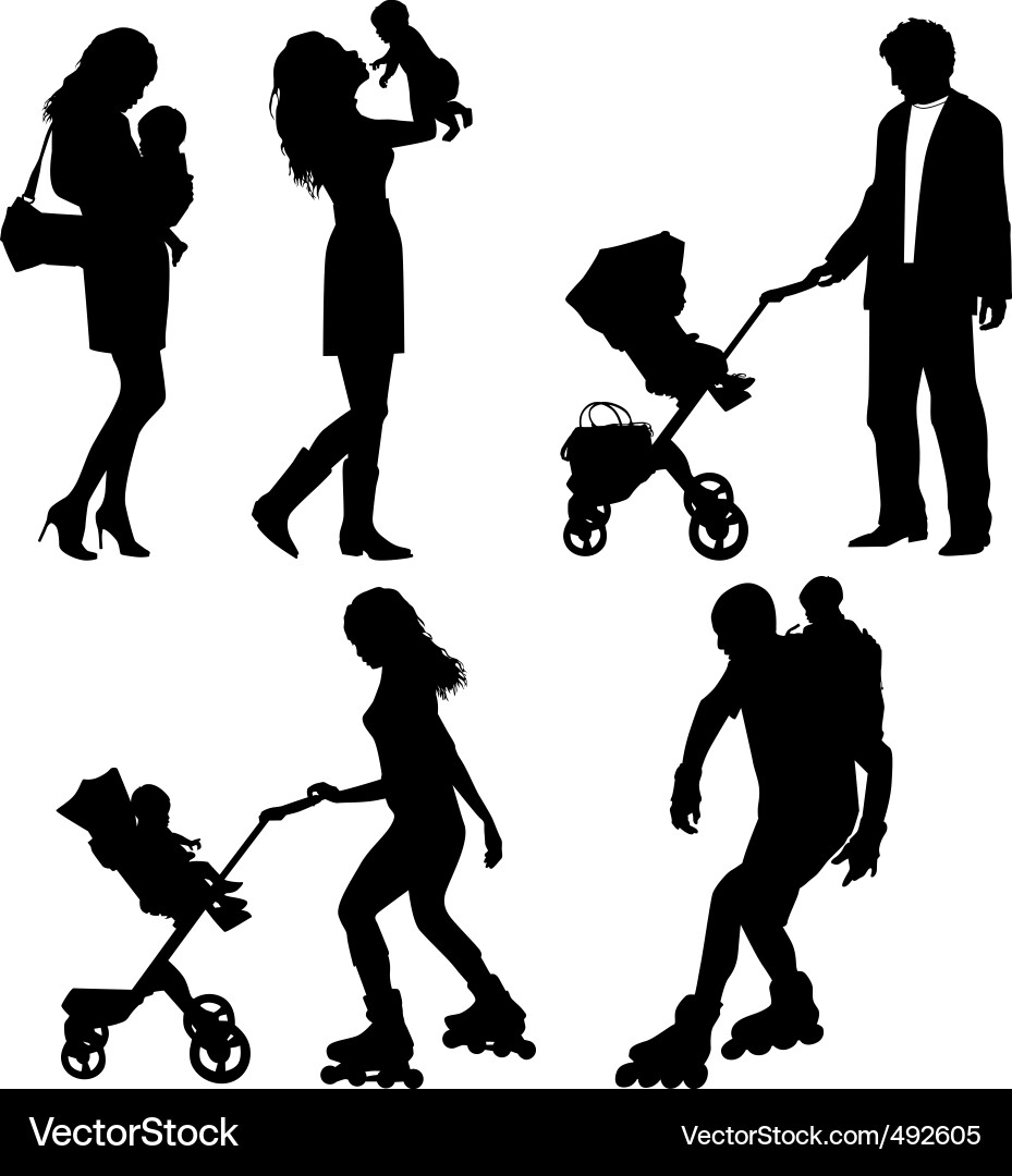 Family Silhouettes vector image