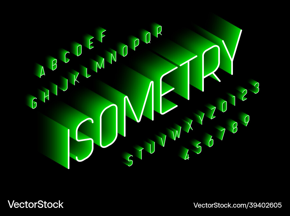 Isometric style font 3d alphabet letters Isometric style font 3d alphabet letters vector image