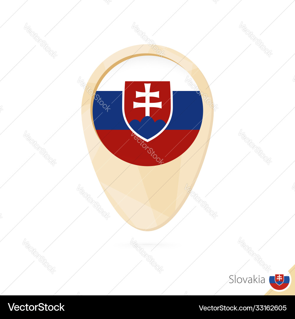 Map pointer with flag slovakia orange abstract Vector Image