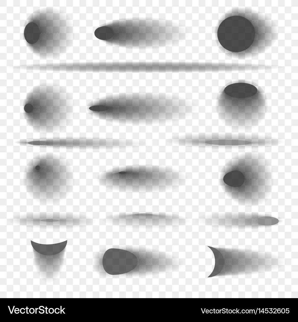 Oval and round objects shadow set Vector Image
