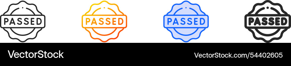 Passed iconthin linear gradient blue stroke Passed iconthin linear gradient blue stroke Vector Image