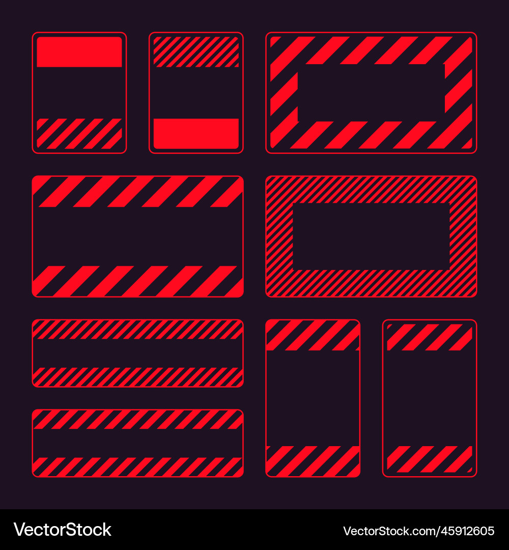 Red Warning Signs - Diagonal Lines Vector Image