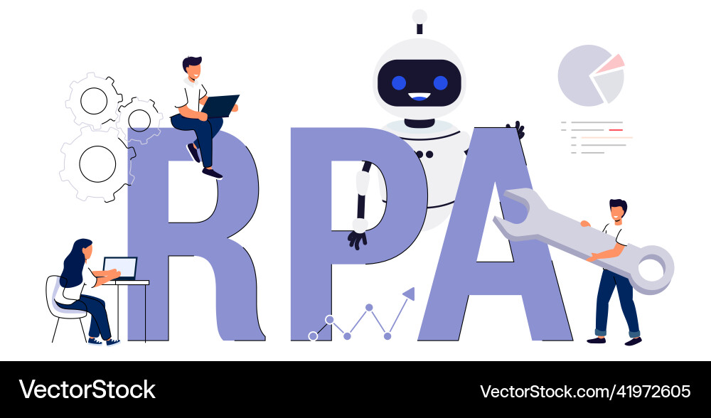Rpa robotic process automation innovation Rpa robotic process automation innovation vector image