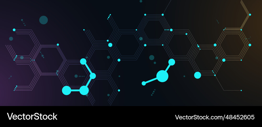 Technology banner design with hexagons abstract Technology banner design with hexagons abstract vector image