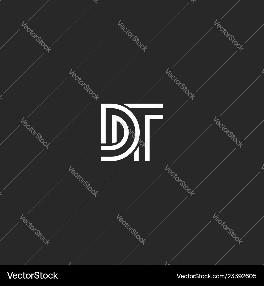 Two letters monogram logo dt or td initials Two letters monogram logo dt or td initials vector image