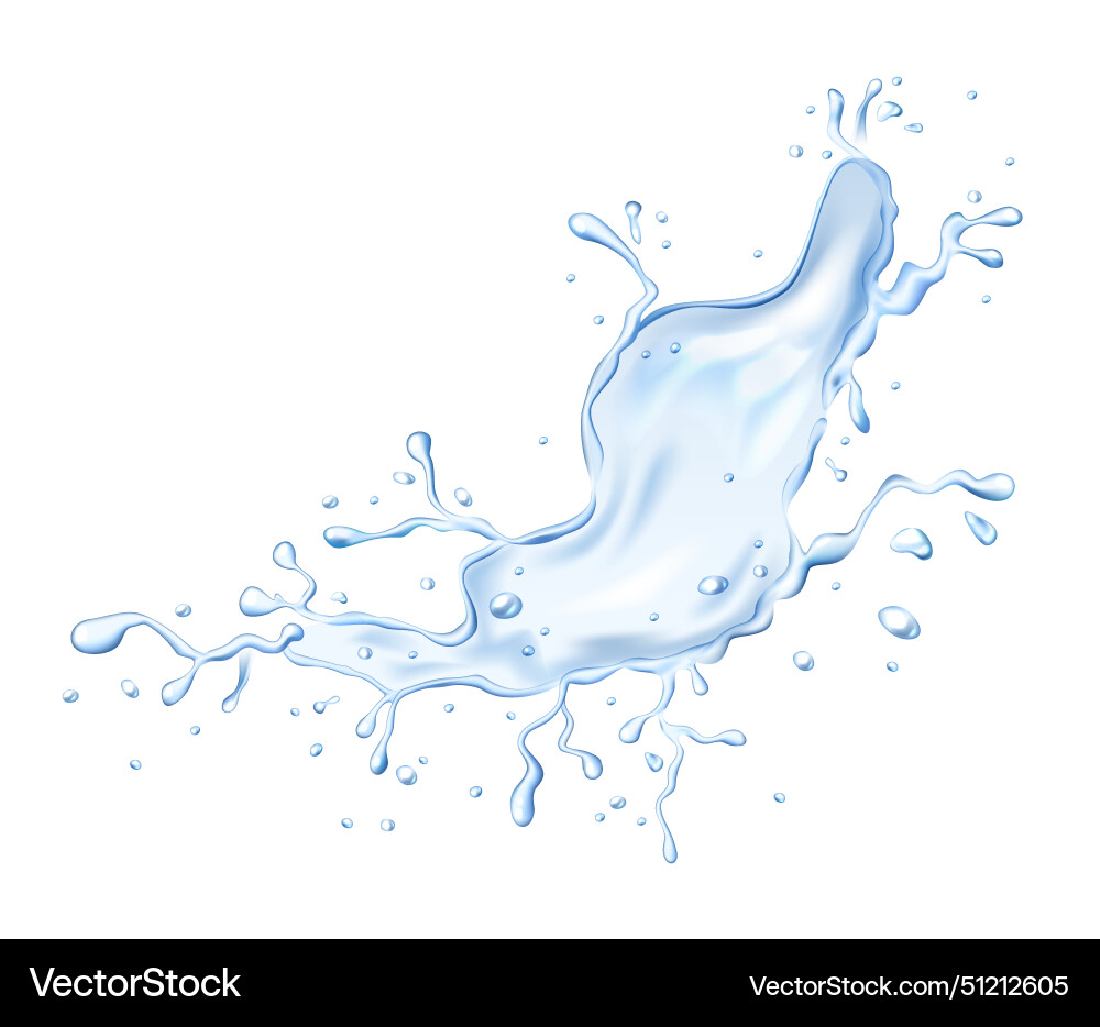 Water splash on white background realistic Vector Image