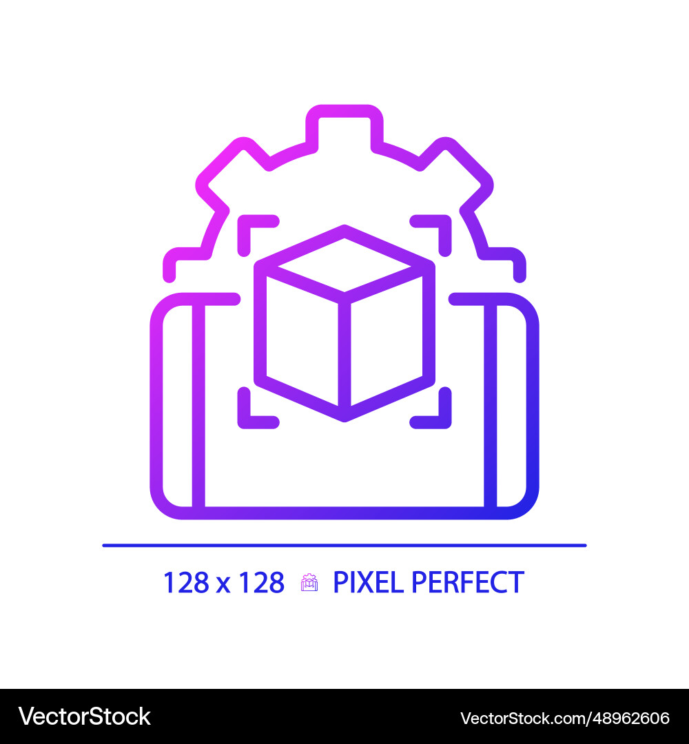 2d thin linear gradient innovative mobile app icon 2d thin linear gradient innovative mobile app icon vector image