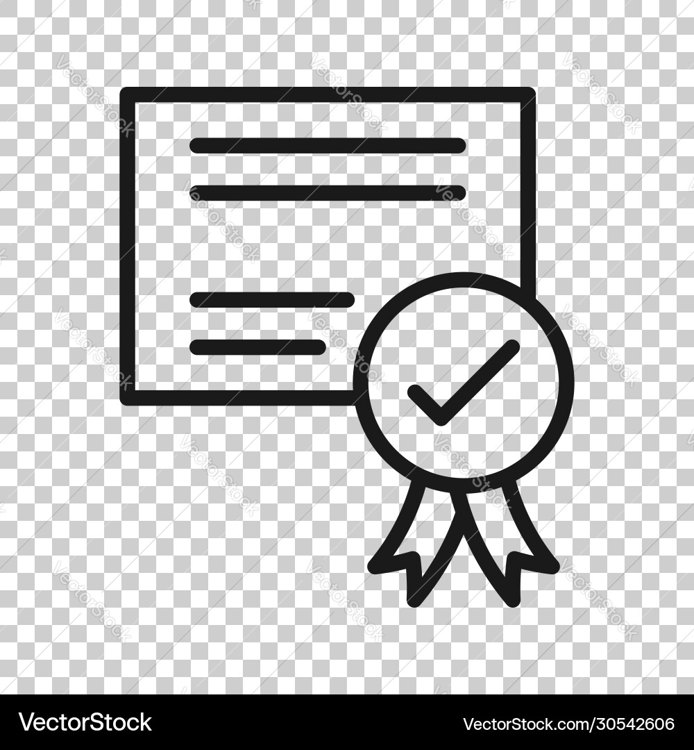 Approve certificate icon in flat style document Approve certificate icon in flat style document vector image