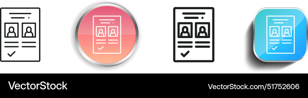 Ballot icon thin linear regular and button style Ballot icon thin linear regular and button style Vector Image