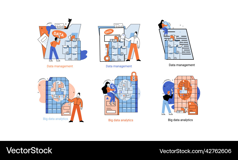 Big data analytics platform management vector image
