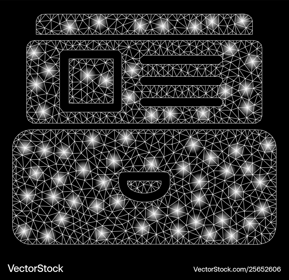 Bright mesh wire frame card index with flare spots Bright mesh wire frame card index with flare spots vector image