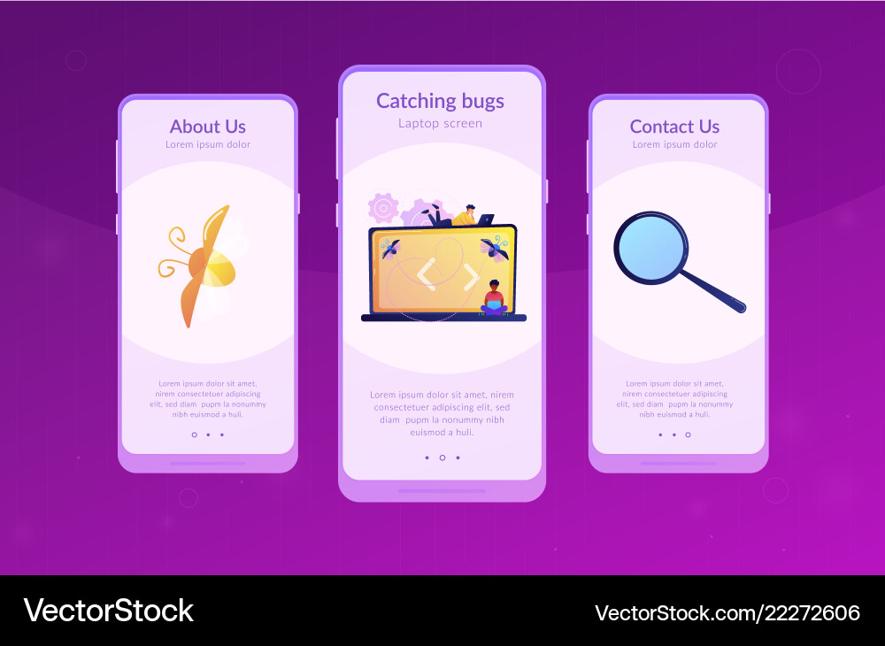 Bug Catching App Interface vector image