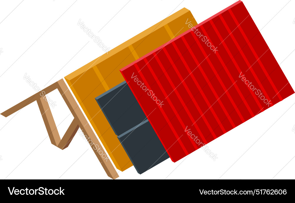 Building materials showing different layers Vector Image